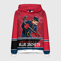 Толстовка-худи мужская Columbus Blue Jackets, цвет: 3D-белый