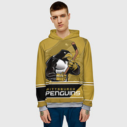 Толстовка-худи мужская Pittsburgh Penguins, цвет: 3D-меланж — фото 2