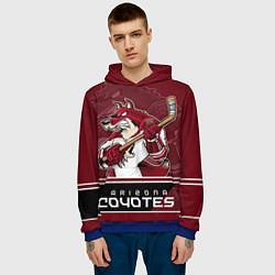 Толстовка-худи мужская Arizona Coyotes, цвет: 3D-синий — фото 2