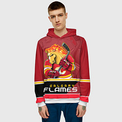 Толстовка-худи мужская Calgary Flames, цвет: 3D-белый — фото 2