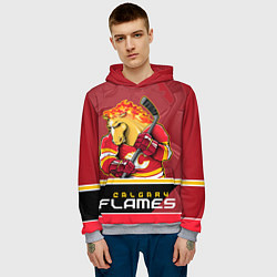 Толстовка-худи мужская Calgary Flames, цвет: 3D-меланж — фото 2