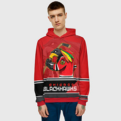 Толстовка-худи мужская Chicago Blackhawks, цвет: 3D-красный — фото 2