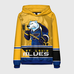 Толстовка-худи мужская St. Louis Blues, цвет: 3D-синий