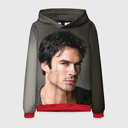 Толстовка-худи мужская Ian Somerhalder, цвет: 3D-красный