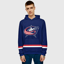 Толстовка-худи мужская Columbus Blue Jackets, цвет: 3D-синий — фото 2