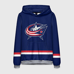 Толстовка-худи мужская Columbus Blue Jackets, цвет: 3D-меланж