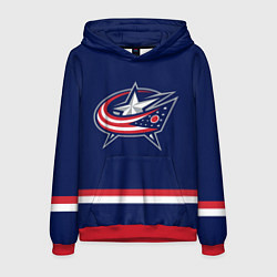 Толстовка-худи мужская Columbus Blue Jackets, цвет: 3D-красный