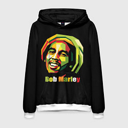 Толстовка-худи мужская Bob Marley Smile, цвет: 3D-белый