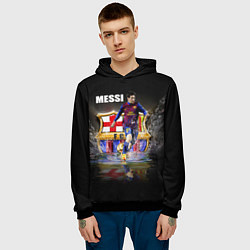 Толстовка-худи мужская Messi FCB, цвет: 3D-черный — фото 2