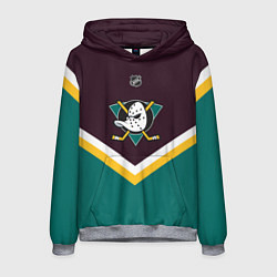 Толстовка-худи мужская NHL: Anaheim Ducks, цвет: 3D-меланж