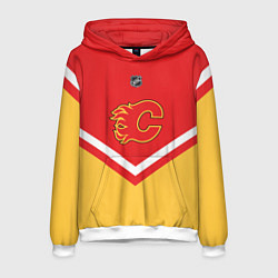 Толстовка-худи мужская NHL: Calgary Flames, цвет: 3D-белый