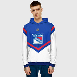Толстовка-худи мужская NHL: New York Rangers, цвет: 3D-синий — фото 2