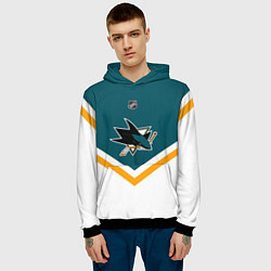 Толстовка-худи мужская NHL: San Jose Sharks, цвет: 3D-черный — фото 2