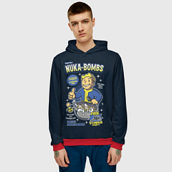 Толстовка-худи мужская Nuka Bombs, цвет: 3D-красный — фото 2
