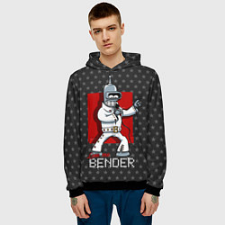 Толстовка-худи мужская Bender Presley, цвет: 3D-черный — фото 2