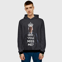 Толстовка-худи мужская Keep Calm & Did You Miss Me?, цвет: 3D-черный — фото 2
