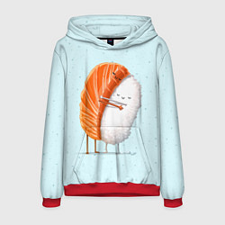 Толстовка-худи мужская Суши друзья, цвет: 3D-красный