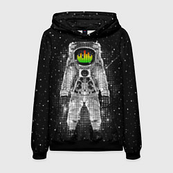 Толстовка-худи мужская Музыкальный космонавт, цвет: 3D-черный
