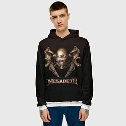 Толстовка-худи мужская Megadeth, цвет: 3D-белый — фото 2