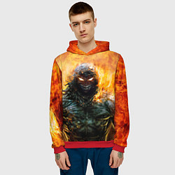 Толстовка-худи мужская Disturbed: Monster Flame, цвет: 3D-красный — фото 2