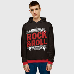 Толстовка-худи мужская Rock & Roll, цвет: 3D-красный — фото 2