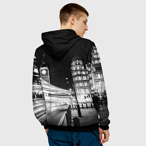 Мужская толстовка Улица Лондона / 3D-Черный – фото 4