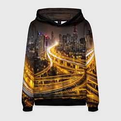 Толстовка-худи мужская Шанхай - авторазвязка, цвет: 3D-черный