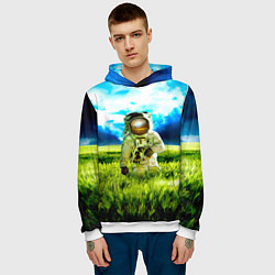 Толстовка-худи мужская Первый на Земле, цвет: 3D-белый — фото 2