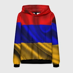 Толстовка-худи мужская Флаг Армения, цвет: 3D-черный