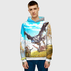 Толстовка-худи мужская HZD 7, цвет: 3D-белый — фото 2