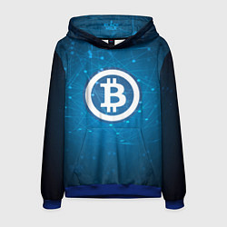 Толстовка-худи мужская Bitcoin Blue, цвет: 3D-синий