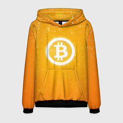 Толстовка-худи мужская Bitcoin Orange, цвет: 3D-черный