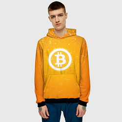 Толстовка-худи мужская Bitcoin Orange, цвет: 3D-черный — фото 2
