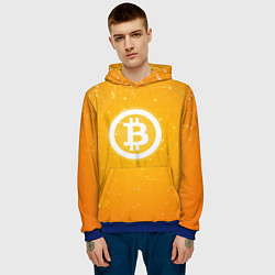 Толстовка-худи мужская Bitcoin Orange, цвет: 3D-синий — фото 2