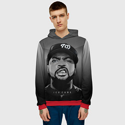 Толстовка-худи мужская Ice Cube: Gangsta, цвет: 3D-красный — фото 2