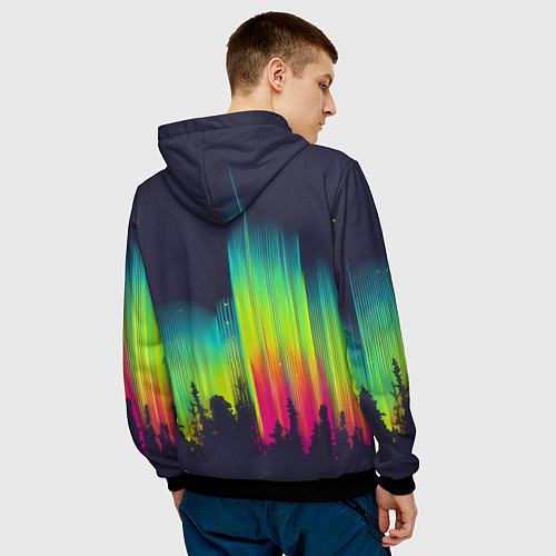 Мужская толстовка Северное сияние / 3D-Черный – фото 4