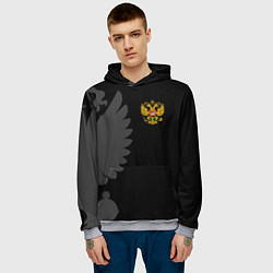 Толстовка-худи мужская Russia - Black collection, цвет: 3D-меланж — фото 2