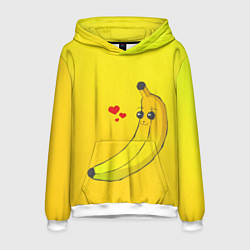 Толстовка-худи мужская Just Banana (Yellow), цвет: 3D-белый
