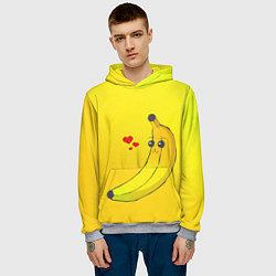 Толстовка-худи мужская Just Banana (Yellow), цвет: 3D-меланж — фото 2