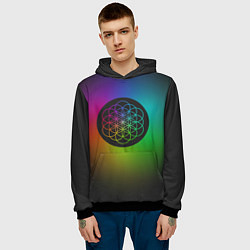 Толстовка-худи мужская Coldplay Colour, цвет: 3D-черный — фото 2