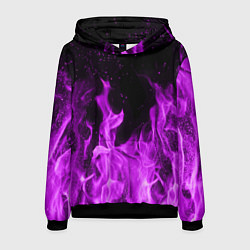 Толстовка-худи мужская Фиолетовый огонь, цвет: 3D-черный