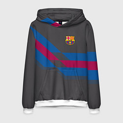 Толстовка-худи мужская Barcelona FC: Dark style, цвет: 3D-белый