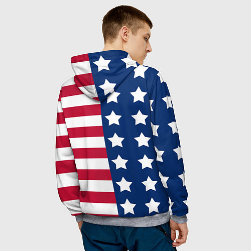 Мужская толстовка USA Flag / 3D-Меланж – фото 4