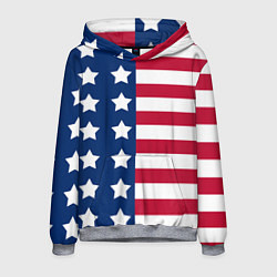 Толстовка-худи мужская USA Flag, цвет: 3D-меланж
