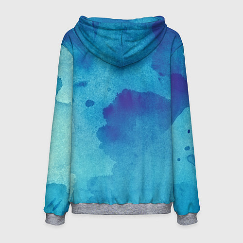 Мужская толстовка Синяя акварель / 3D-Меланж – фото 2