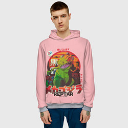 Толстовка-худи мужская Godzilla Reptar, цвет: 3D-меланж — фото 2