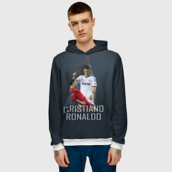 Толстовка-худи мужская Christiano Ronaldo, цвет: 3D-белый — фото 2