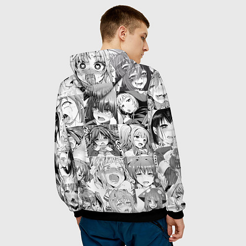 Мужская толстовка Японская анимация компиляция / 3D-Черный – фото 4