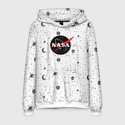 Толстовка-худи мужская NASA: Moonlight, цвет: 3D-белый