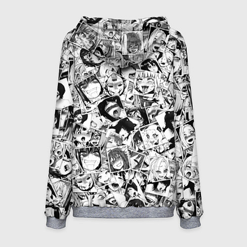 Мужская толстовка Ahegao: Black & White / 3D-Меланж – фото 2